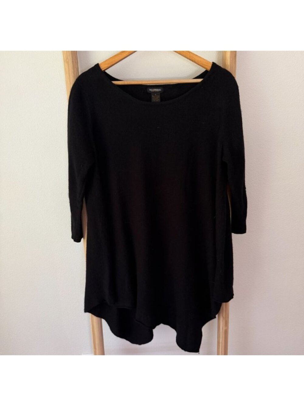 Philosophy Dane Lewis 100% Cashmere Black Tunic Sweater Medium